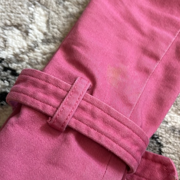 Super Cute & Unique Express Canvas Cotton Pink Trench Coat Jacket W/ Belt small - Picture 6 of 15